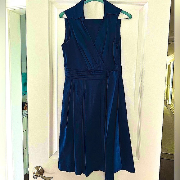 Sophisticated Navy Sleeveless Dress - Picture 1 of 6